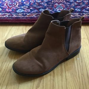 Faux suede ankle boots